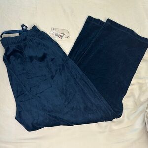 Elegant Navy Blue Velvet Pants